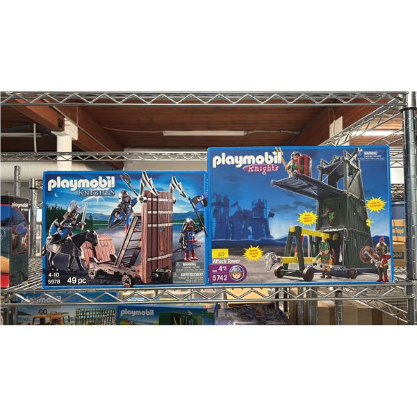 PLAYMOBIL KNIGHTS ATTACK TOWER #5742 & KNIGHTS #5978 BUILDING TOYS
