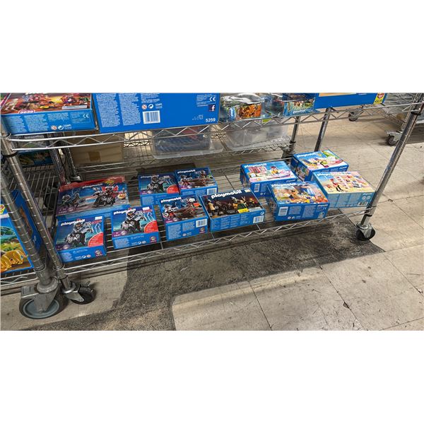 SHELF OF ASSORTED PLAYMOBIL TOYS & ACCESSORIES
