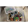 Image 2 : TOTE OF ASSORTED ASSEMBLED LEGO & TOTE OF ASSORTED PLAYMOBIL TOYS