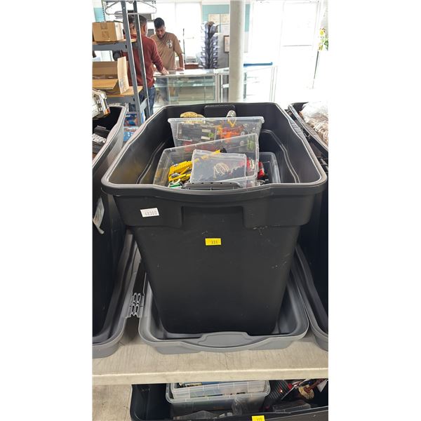 TOTE OF ASSORTED ASSEMBLED LEGO TOYS