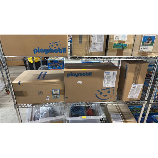 SHELF OF ASSORTED PLAYMOBIL TOYS & ACCESSORIES