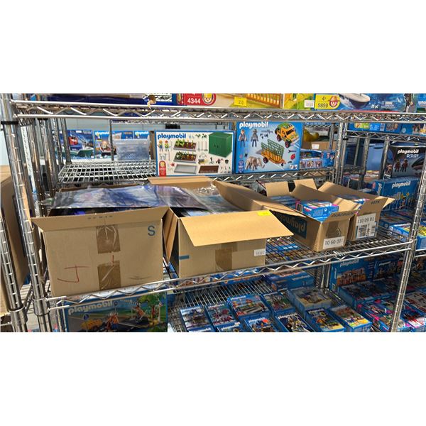 SHELF OF ASSORTED PLAYMOBIL TOYS & ACCESSORIES