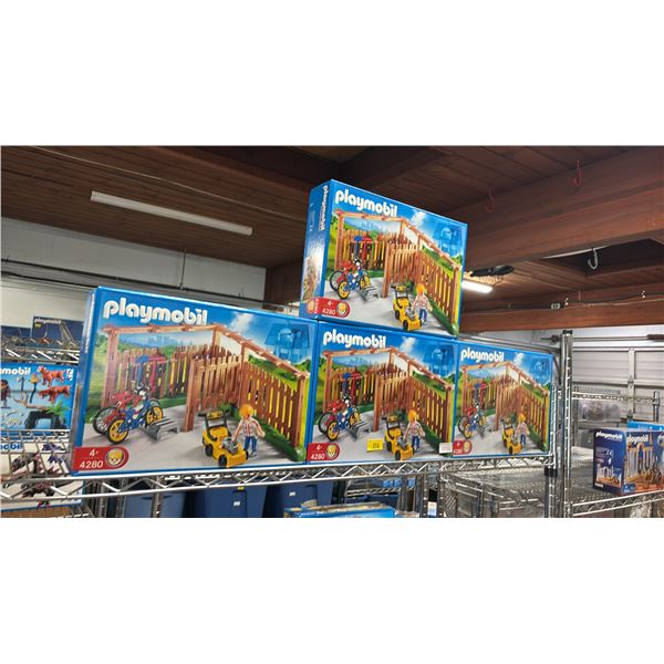 SHELF OF ASSORTED PLAYMOBIL TOYS & ACCESSORIES