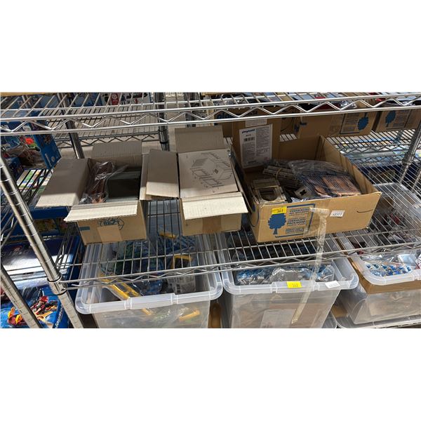 SHELF OF ASSORTED PLAYMOBIL TOYS & ACCESSORIES