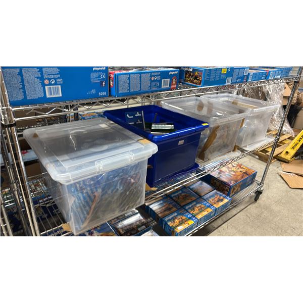 SHELF OF ASSORTED PLAYMOBIL TOYS & ACCESSORIES