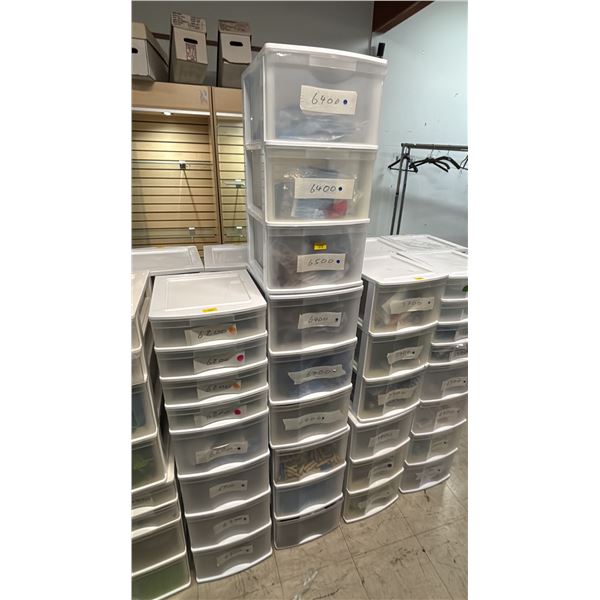 (3) 3-DRAWER ORGANIZERS OF ASSORTED PLAYMOBIL ACCESSORIES