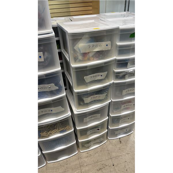 (2) 3-DRAWER ORGANIZERS OF ASSORTED PLAYMOBIL ACCESSORIES