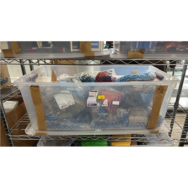 TOTE OF ASSORTED PLAYMOBIL TOYS & ACCESSORIES
