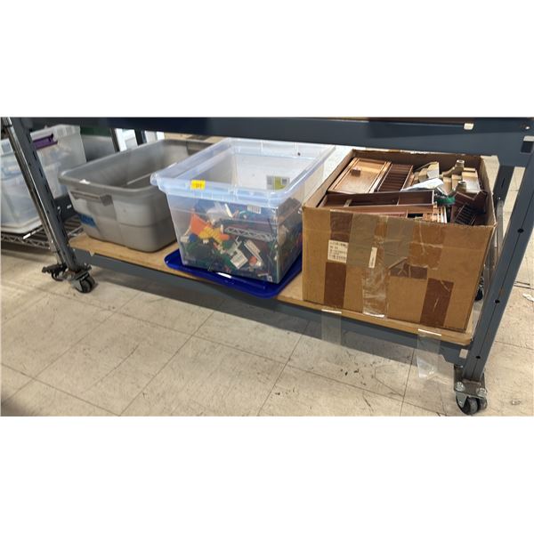 8-DRAWER ORGANIZER OF ASSORTED PLAYMOBIL & LEGO TOYS & ACCESSORIES