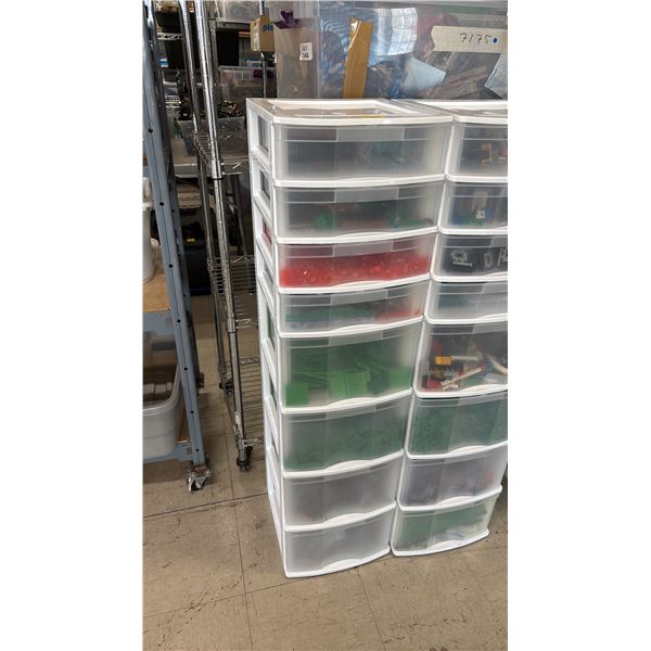 8-DRAWER ORGANIZER OF ASSORTED LEGO TOYS & ACCESSORIES