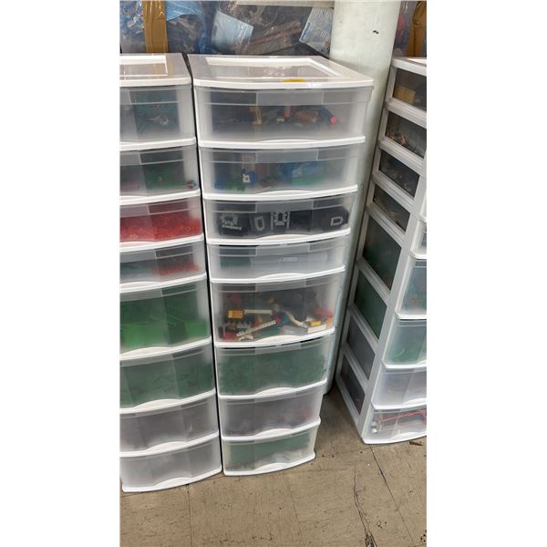 8-DRAWER ORGANIZER OF ASSORTED LEGO TOYS & ACCESSORIES