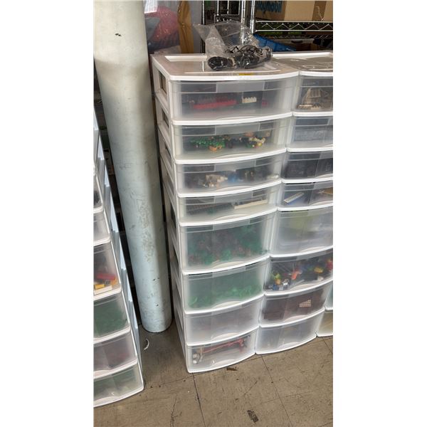8-DRAWER ORGANIZER OF ASSORTED LEGO TOYS & ACCESSORIES