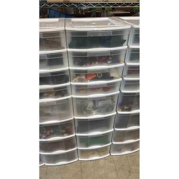 8-DRAWER ORGANIZER OF ASSORTED LEGO TOYS & ACCESSORIES