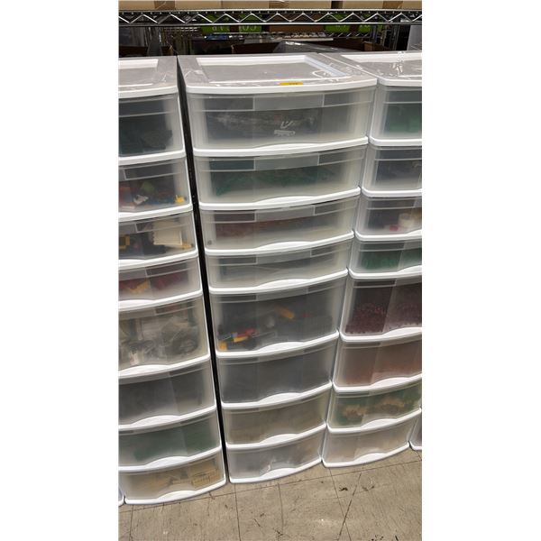 8-DRAWER ORGANIZER OF ASSORTED LEGO TOYS & ACCESSORIES