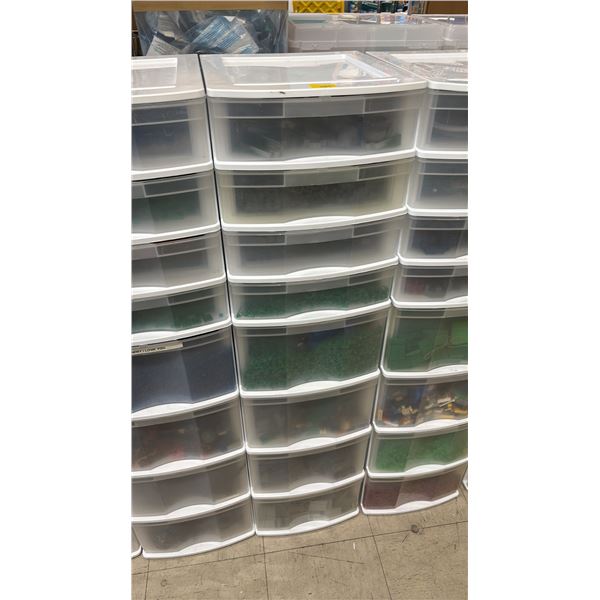 8-DRAWER ORGANIZER OF ASSORTED LEGO TOYS & ACCESSORIES