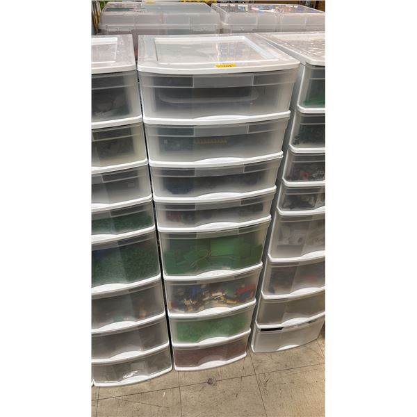 8-DRAWER ORGANIZER OF ASSORTED LEGO TOYS & ACCESSORIES
