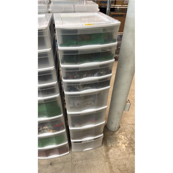 8-DRAWER ORGANIZER OF ASSORTED LEGO TOYS & ACCESSORIES