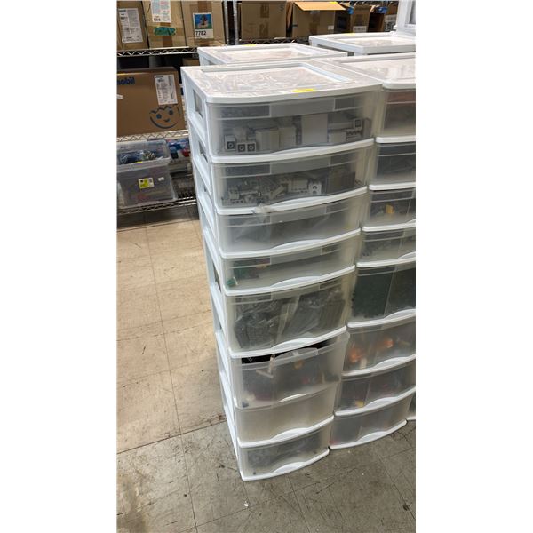 8-DRAWER ORGANIZER OF ASSORTED LEGO TOYS & ACCESSORIES