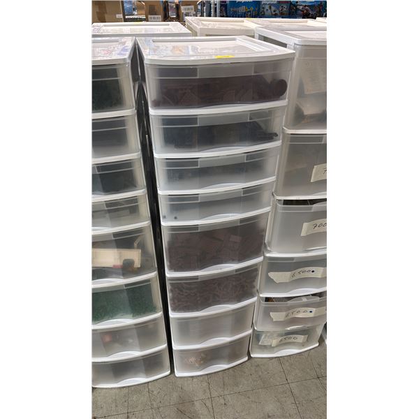 8-DRAWER ORGANIZER OF ASSORTED LEGO TOYS & ACCESSORIES