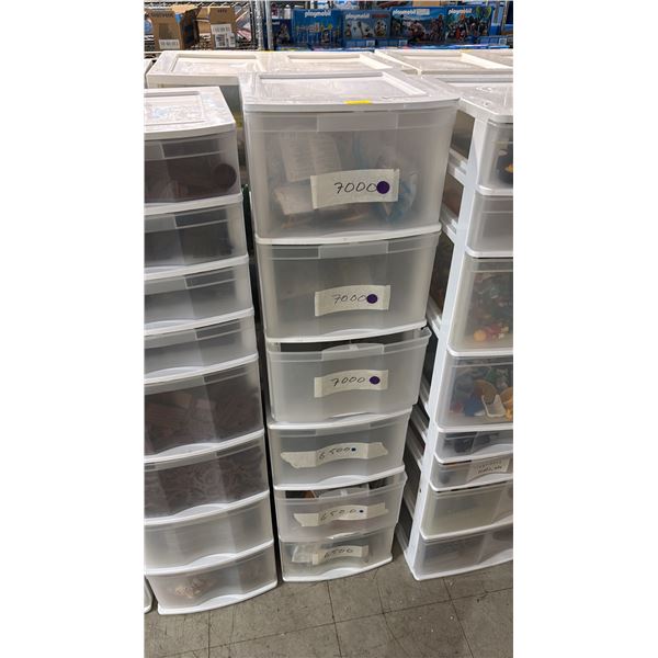 (2) 3-DRAWER ORGANIZERS OF ASSORTED PLAYMOBIL ACCESSORIES