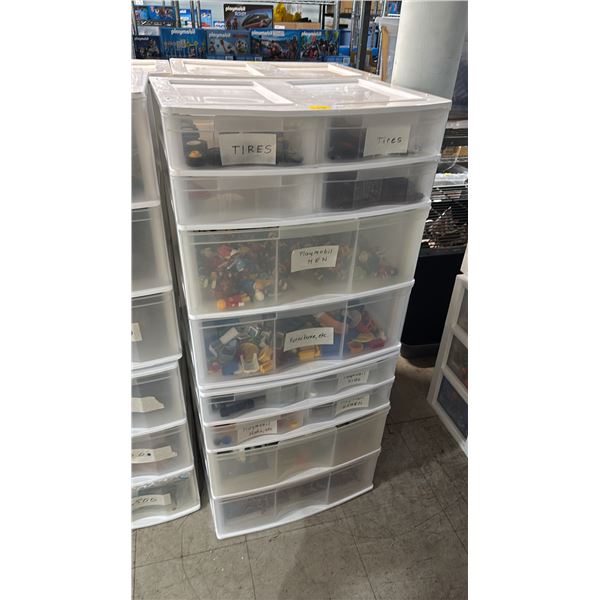 (2) 6-DRAWER ORGANIZERS OF ASSORTED PLAYMOBIL ACCESSORIES