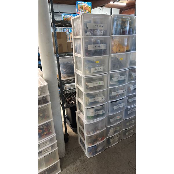 (3) 3-DRAWER ORGANIZERS OF ASSORTED PLAYMOBIL ACCESSORIES