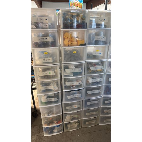 (3) 3-DRAWER ORGANIZERS OF ASSORTED PLAYMOBIL ACCESSORIES