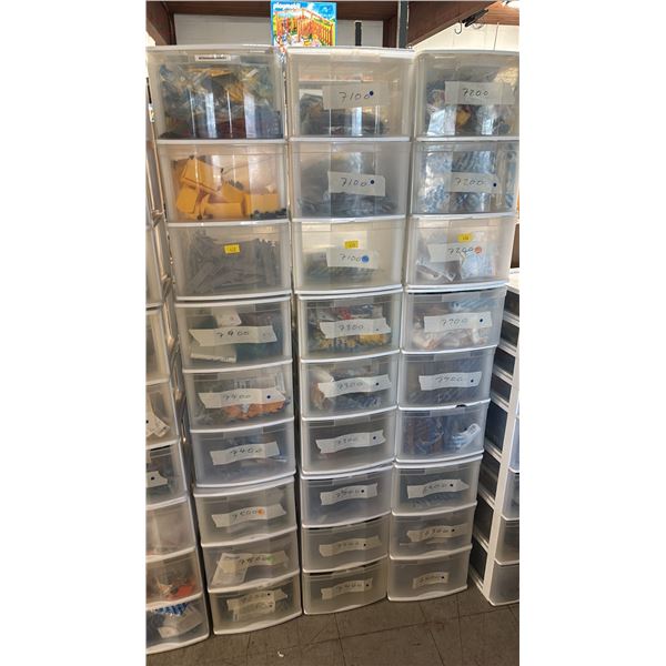 (3) 3-DRAWER ORGANIZERS OF ASSORTED PLAYMOBIL ACCESSORIES