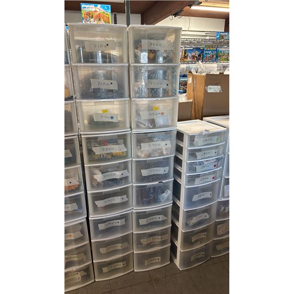 (3) 3-DRAWER ORGANIZERS OF ASSORTED PLAYMOBIL ACCESSORIES