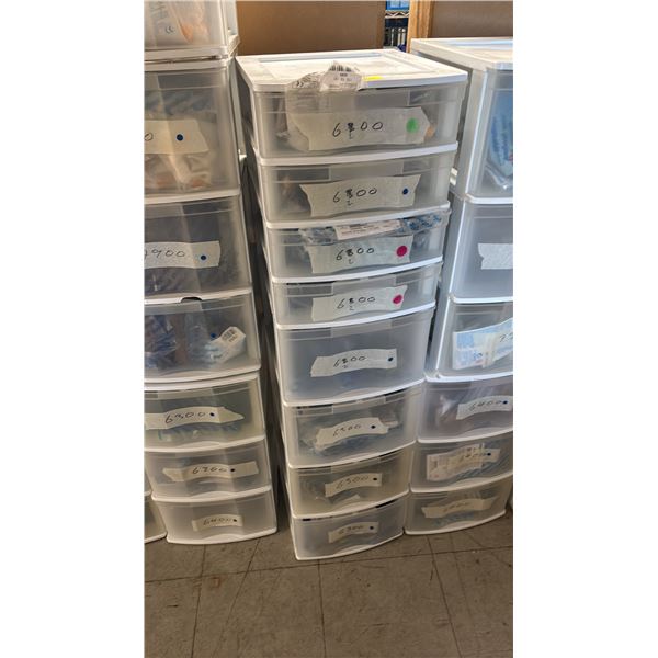 8-DRAWER ORGANIZER OF ASSORTED PLAYMOBIL ACCESSORIES
