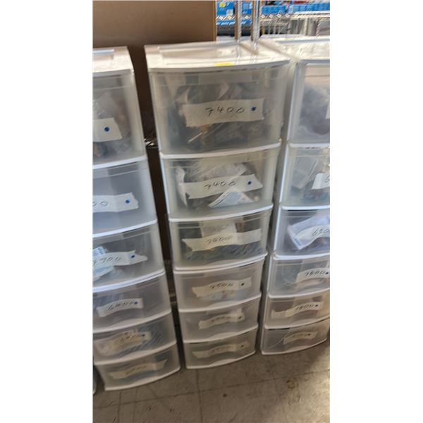 6-DRAWER ORGANIZER OF ASSORTED PLAYMOBIL ACCESSORIES