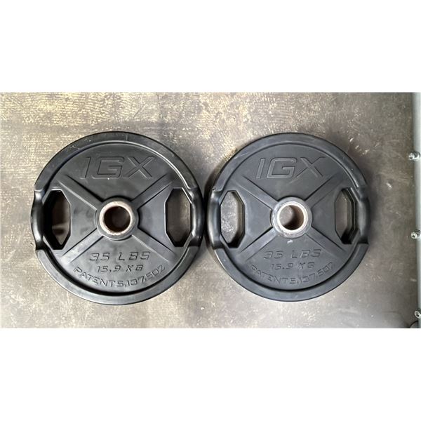 (2) IGX 2" OLYMPIC 35LB/15.9KG WEIGHT PLATES