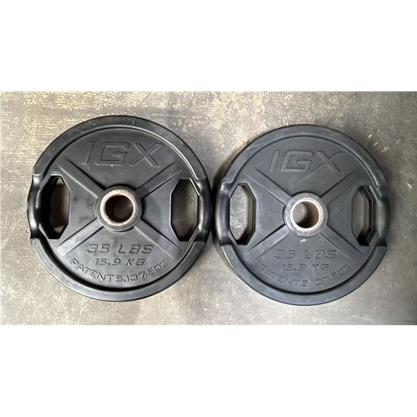 (2) IGX 2" OLYMPIC 35LB/15.9KG WEIGHT PLATES