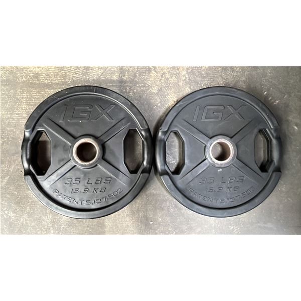 (2) IGX 2" OLYMPIC 35LB/15.9KG WEIGHT PLATES