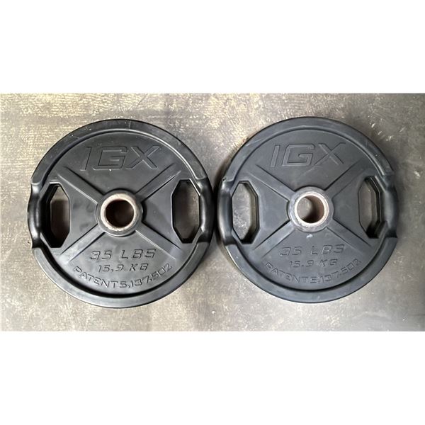 (2) IGX 2" OLYMPIC 35LB/15.9KG WEIGHT PLATES