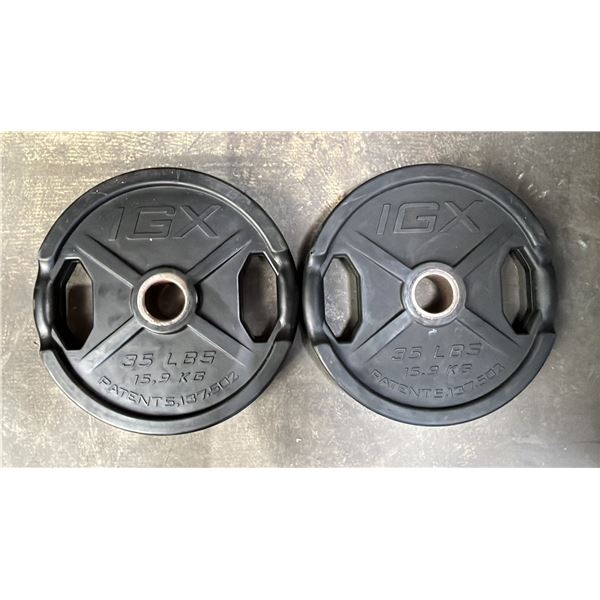 (2) IGX 2" OLYMPIC 35LB/15.9KG WEIGHT PLATES