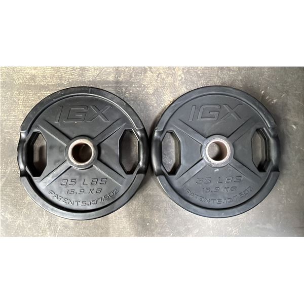 (2) IGX 2" OLYMPIC 35LB/15.9KG WEIGHT PLATES