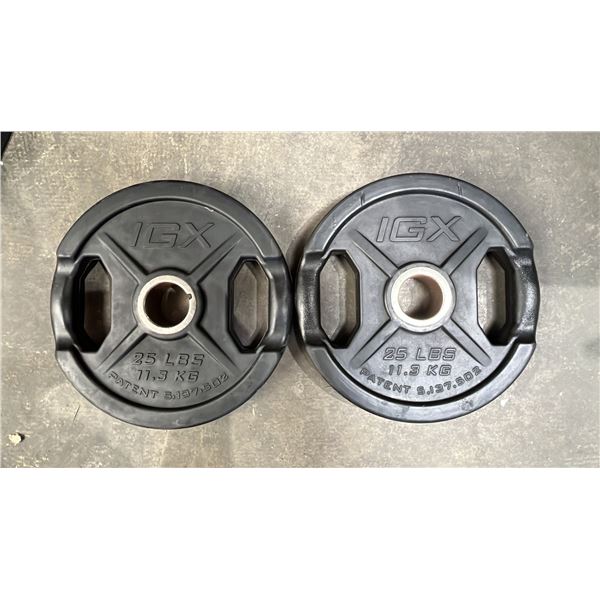 (2) IGX 2" OLYMPIC 25LB/11.5KG WEIGHT PLATES