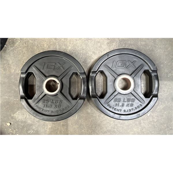 (2) IGX 2" OLYMPIC 25LB/11.5KG WEIGHT PLATES