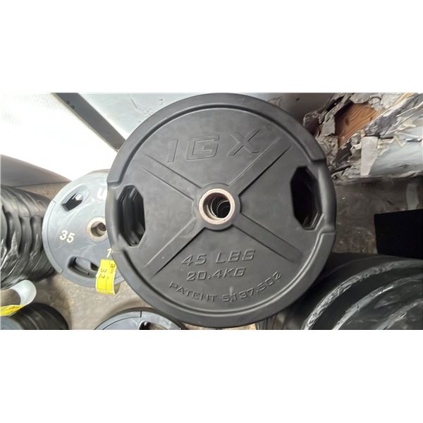 (2) IGX 2" OLYMPIC 45LB/20.4KG WEIGHT PLATES
