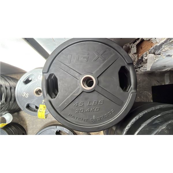 (2) IGX 2" OLYMPIC 45LB/20.4KG WEIGHT PLATES