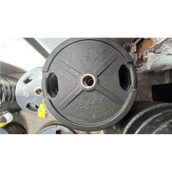 (2) IGX 2" OLYMPIC 45LB/20.4KG WEIGHT PLATES