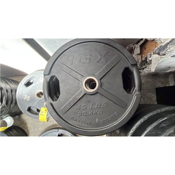 (2) IGX 2" OLYMPIC 45LB/20.4KG WEIGHT PLATES
