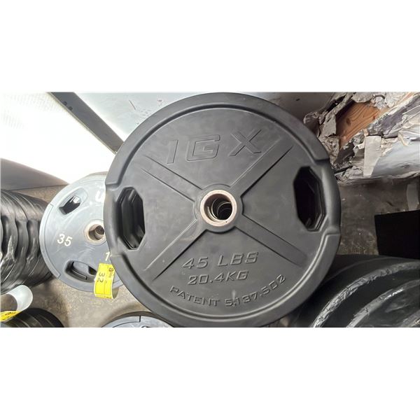 (2) IGX 2" OLYMPIC 45LB/20.4KG WEIGHT PLATES