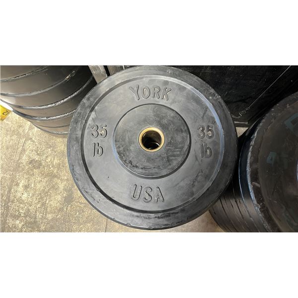 (2) YORK 2" OLYMPIC 35LB WEIGHT PLATES