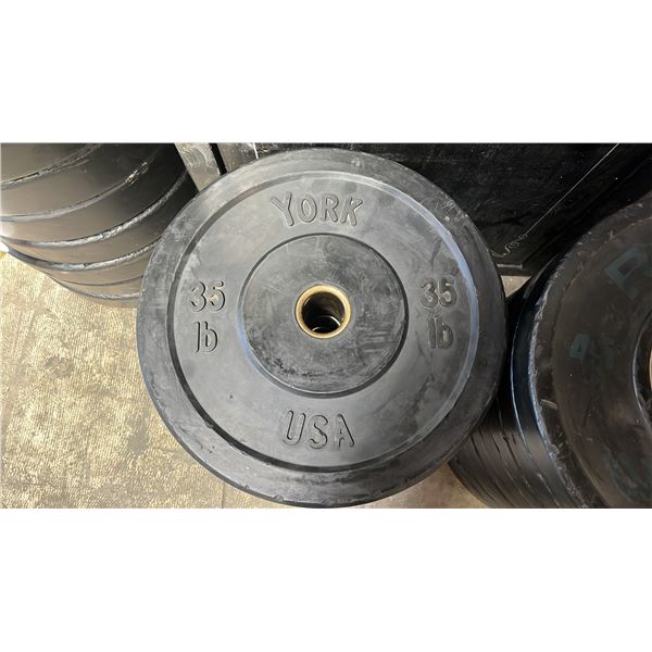 (2) YORK 2" OLYMPIC 35LB WEIGHT PLATES