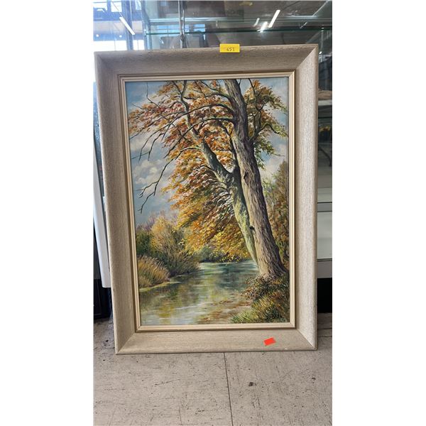 FRAMED ORIGINAL OIL ON CANVAS LANDSCAPE SIGNED DV BALEN