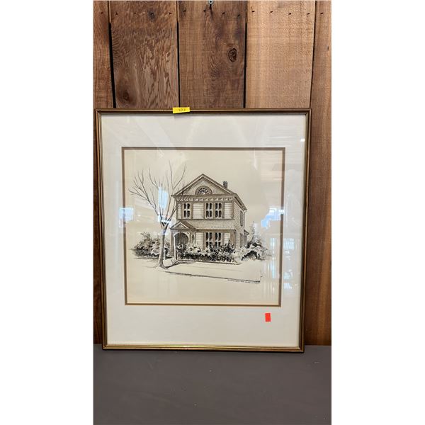 FRAMED INK & WATERCOLOUR PAINTING - "THE HERITAGE HOME OF 'MADGE SALLAWAY', VICTORIA, BC"
