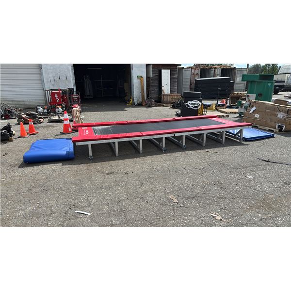 TUMBL TRAK PORTABLE FOLDING TRAMPOLINE WITH FOAM PROTECTIVE GUARDS