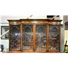 Image 4 : GEORGIAN STYLE FLAME MAHOGANY BREAKFRONT SECRETAIRE BOOKCASE
